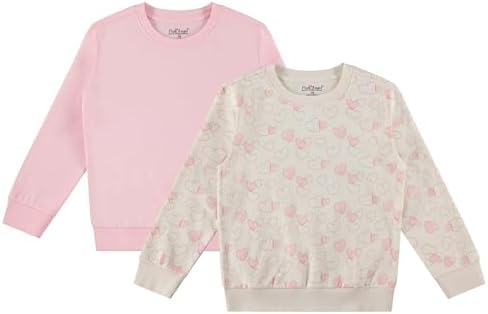 2-Pack Girls Fleece Crewneck Sweatshirts