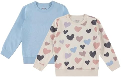 2-Pack Girls Fleece Crewneck Sweatshirts