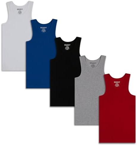 5 Pack Boys Ribbed Tank Tops